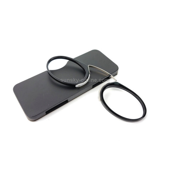 Mini Clip Nose Style Presbyopic Glasses without Temples, Positive Diopters:+1.50(Black)