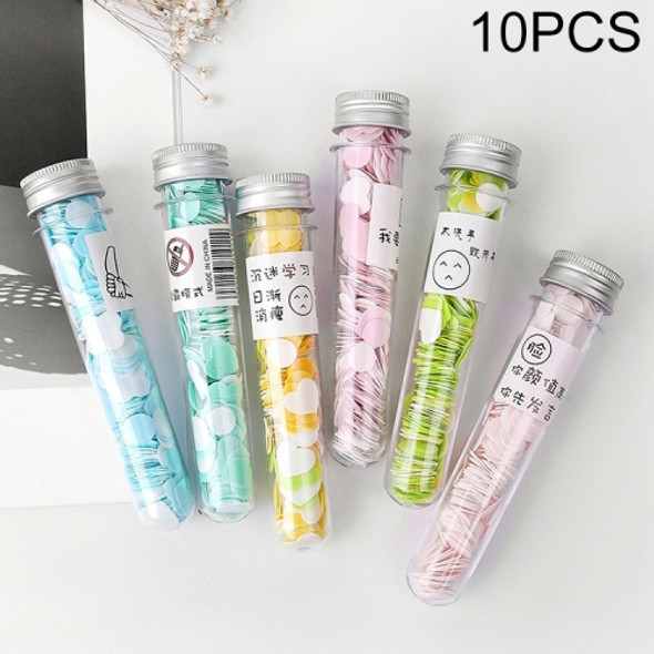 10 PCS Disposable Portable Travel Tube Shape Boxed Confetti Soap Mini Soap Plate(Words Series)