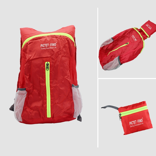 PICTET FINO RH28 Polyester Waterproof Backpack Foldable Travel Backpack, Capacity: 17L (Red)