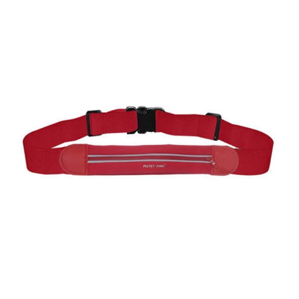 PICTET FINO RH75 Nylon Lycra Fabric Single Pockets Sports Waist Bag, Suitable for Waist Circumference: 60-90cm (Red)