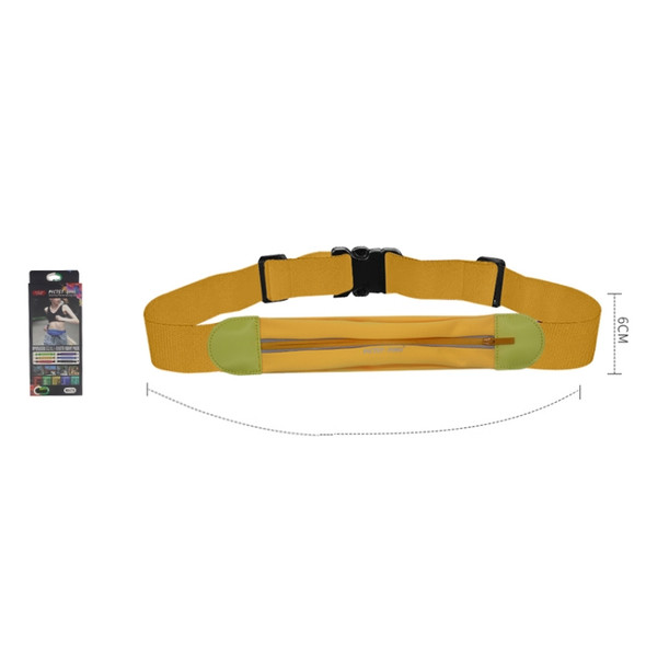 PICTET FINO RH75 Nylon Lycra Fabric Single Pockets Sports Waist Bag, Suitable for Waist Circumference: 60-90cm (Yellow)