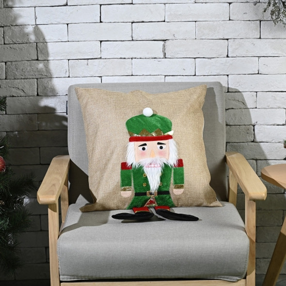 Christmas Decorations Walnut Soldier Pillowcase Home Furnishing Pillowcase, Without Pillow Core(Green)