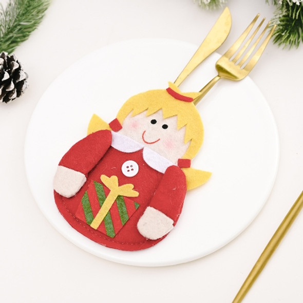 10 PCS Christmas Decorations Cutlery Set Tableware Decoration Table Dress Up(Girls)