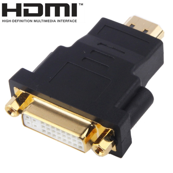 Gold Plated HDMI 19 Pin Male to DVI 24 + 5 Pin Female Adapter(Black)