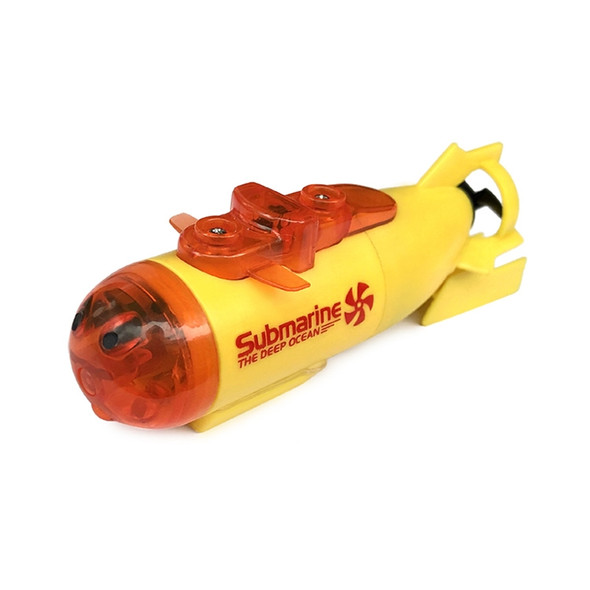 Small Mini Remote Control Submarine Remote Control Boat Children Novelty Summer Water Toys (Yellow)