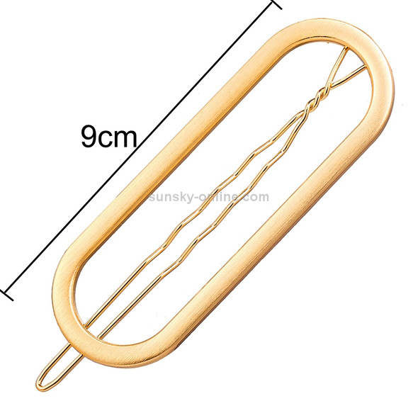 Metal Snap Hair Clips Smiley Face Hairdressing Tool(Oval gold)