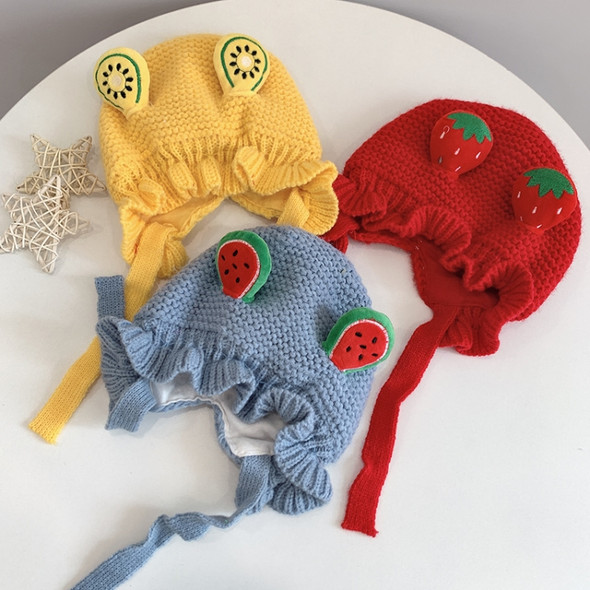 Children Cotton Fruit Shape Woolen Hat Baby Warm Knitted Hat, Size: Free Size(Yellow)