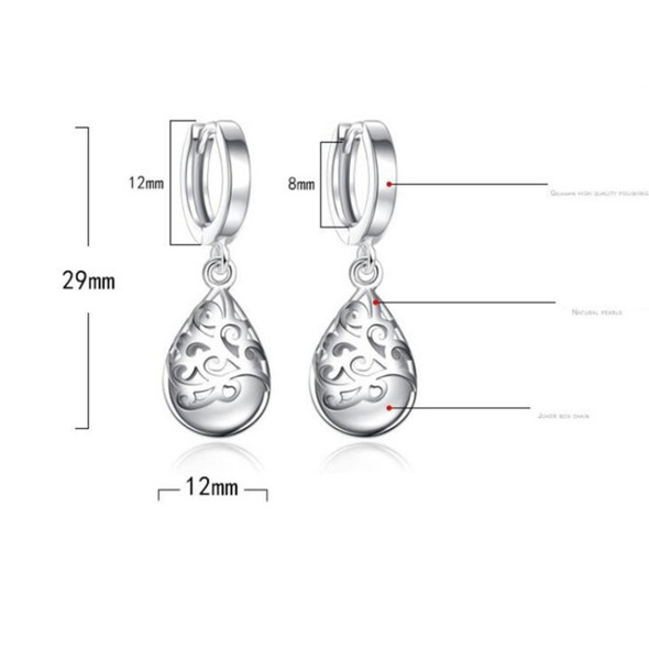 925 Sterling Silver Moonlight Opal Tears Totem Drop Earrings(pink)