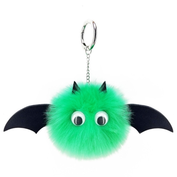 3 PCS Mini Plush Bat Fur Ball Keychain Soft Toys Cute Kids Plush Dolls(Green)