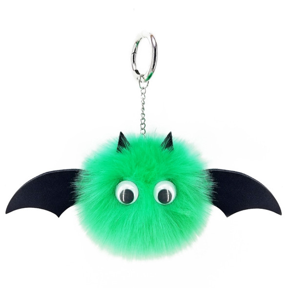 3 PCS Mini Plush Bat Fur Ball Keychain Soft Toys Cute Kids Plush Dolls(Green)