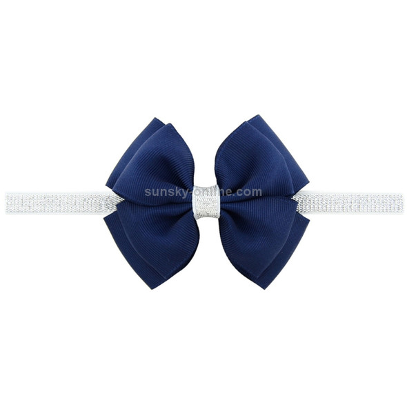 2 PCS Baby Hair Bow Fower Headband Silver Ribbon Hair Band Handmade DIY Hair Accessories, Size:One Size(1#)