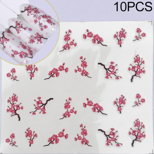 10 PCS Water Transfer Nail Sticker Decals Fruit Cream Cake Cat Beauty Decoration Designs(YZW-3053)