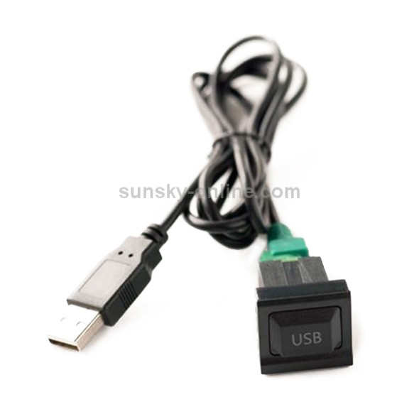 Car Center Console CD Reserved Position Modified 2.6x2.3cm USB Interface Conversion Cable Wiring Harness for Volkswagen / Audi / Skoda, Cable Length: 1m