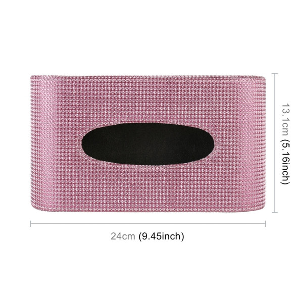 Car Full Coverage Imitation Diamond Tissue Storage Bag (Pink)