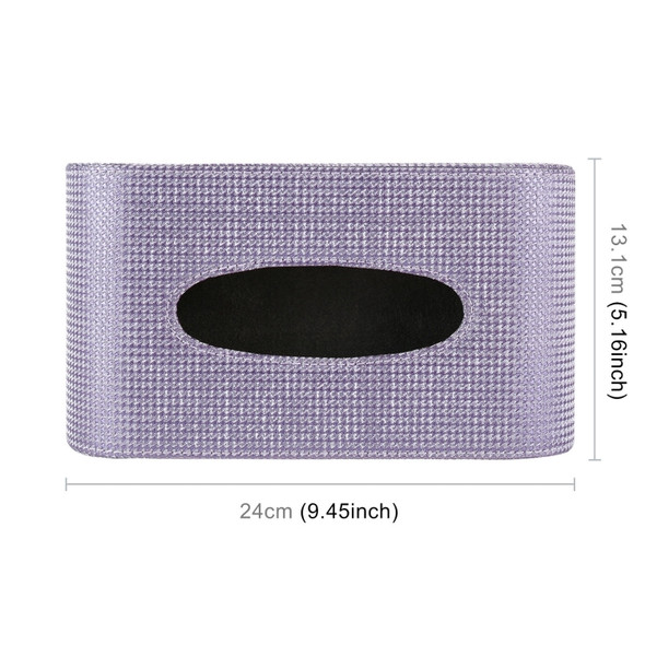 Car Full Coverage Imitation Diamond Tissue Storage Bag (Purple)