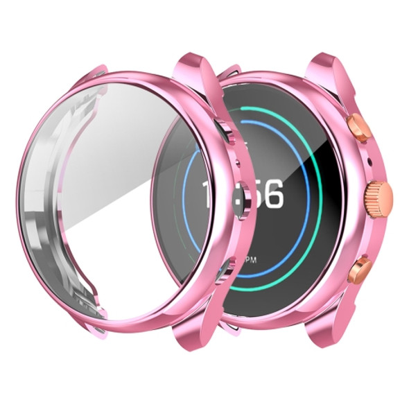 Suitable for Fossil Watch FTW 6022 Female 41mm Electroplated Full-shell TPU Anti-fall Protective Sleeve(Pink)