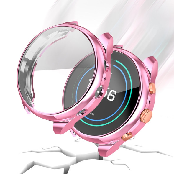 Suitable for Fossil Watch FTW 6022 Female 41mm Electroplated Full-shell TPU Anti-fall Protective Sleeve(Pink)