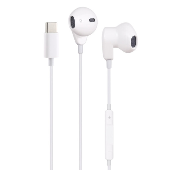 ME563-T 1.2m Wired In Ear USB-C / Type-C Interface Headset with Mic, For Huawei, Xiaomi and Other Smartphones with USB-C / Type-C Interface(White)