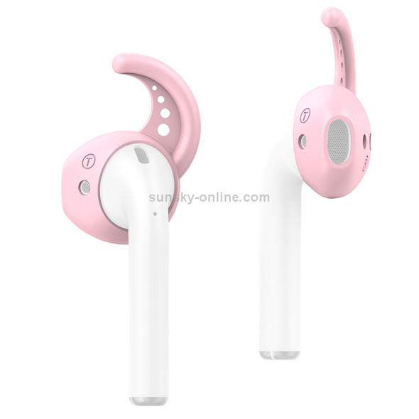 Wireless Earphones Shockproof Silicone Earplug Protective Case for Apple AirPods 1 / 2(Pink)