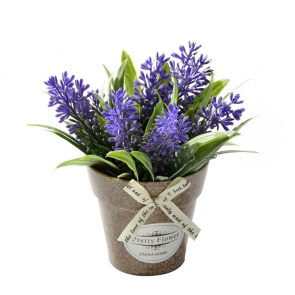 2 PCS Fake Flowers Grass With Plastic Artificial Potted Flowers For Rustic Garden Farmhouse Decoration(Purple)