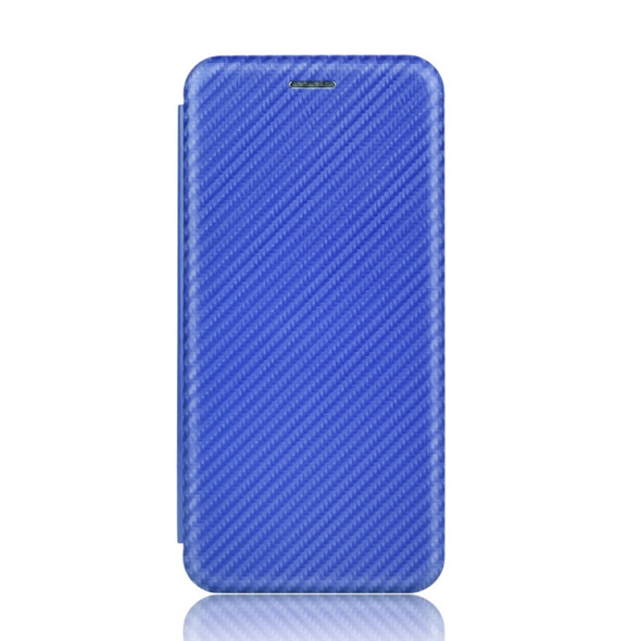 For HTC Desire 20 Pro Carbon Fiber Texture Magnetic Horizontal Flip TPU + PC + PU Leather Case with Card Slot(Blue)