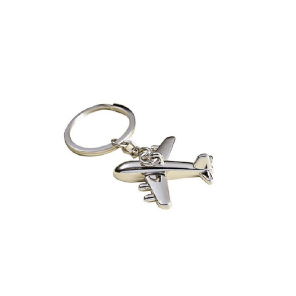 2 PCS Creative Stereo Plane Metal Keychain Bag Pendant Souvenir, Specification:4 × 4 cm(Silver Small Plane)