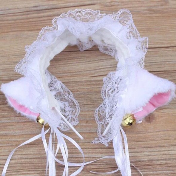 Cute Lace Cat Ears Headband Women Hair Accessory(White)