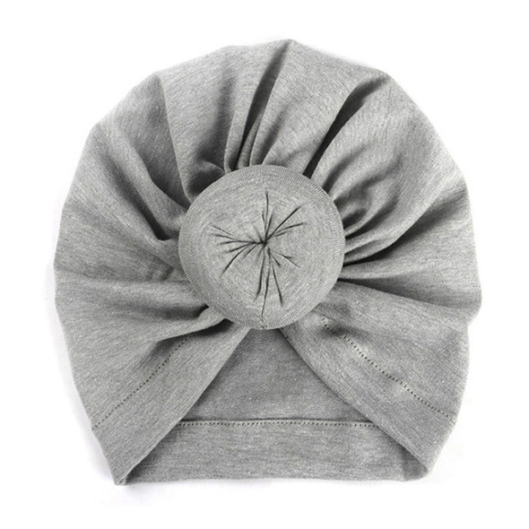 Toddler Infant Baby Kids Cotton Turban Knot Bunny Ear Hat Head Wrap Headband(Grey)