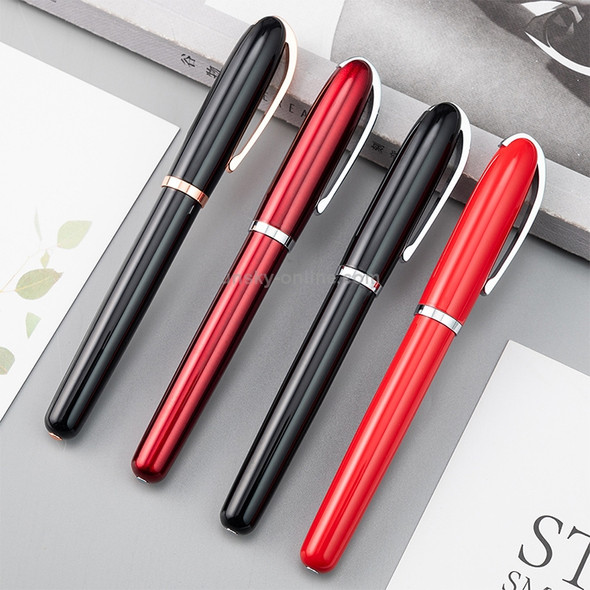 2 PCS Black Roll Ball Pen Ballpoint Pens School Office Stationery Luxury Birthday Gift(Red wine)