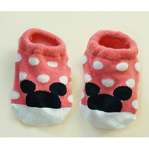 3 Pairs Cotton Children Baby Invisible Silicone Anti-skid Boat Socks, Kid Size:M(mickey-red)