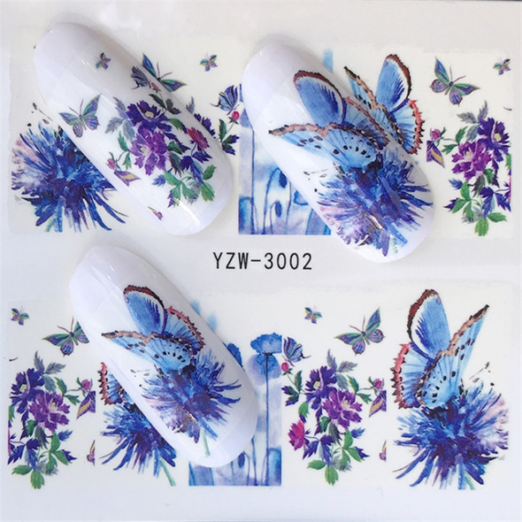 10 PCS Summer Colorful Nail Sticker Water Transfer Nail Decorations(YZW-169)