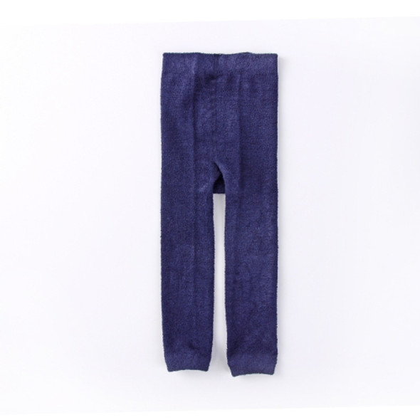 Autumn and Winter Coral Fleece Baby Leggings Solid Color Warm Baby Pantyhos, Size:21/23(Navy Blue)