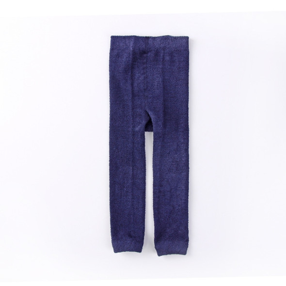 Autumn and Winter Coral Fleece Baby Leggings Solid Color Warm Baby Pantyhos, Size:21/23(Navy Blue)