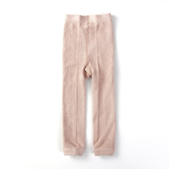 Autumn and Winter Coral Fleece Baby Leggings Solid Color Warm Baby Pantyhos, Size:21/23(Beige)