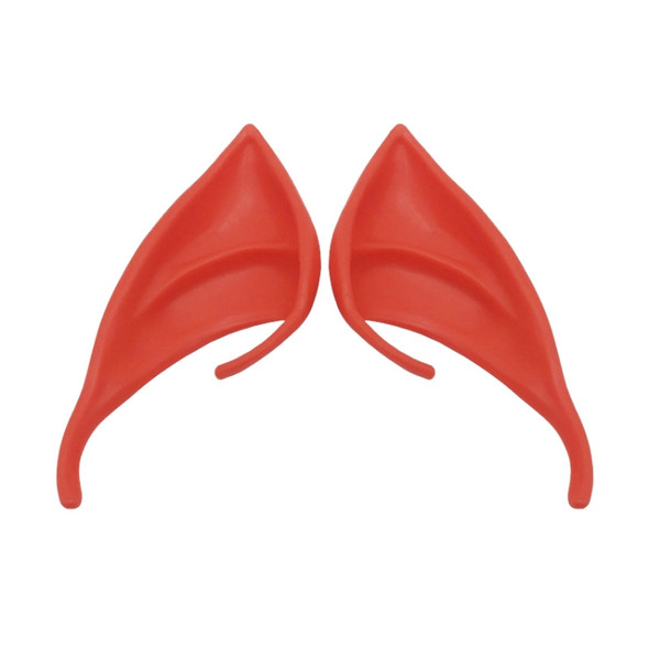 10 Pairs Halloween Elf Latex Ears Cosplay Props, Size:10cm(Red)