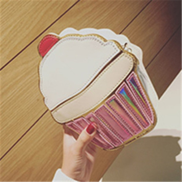 Creative Style Woman Hamburger Ice Cream Cupcake PU Chains bags Cute Cartoon Hamburger Popcorn Fries 3D Messenger Bags(Cake)