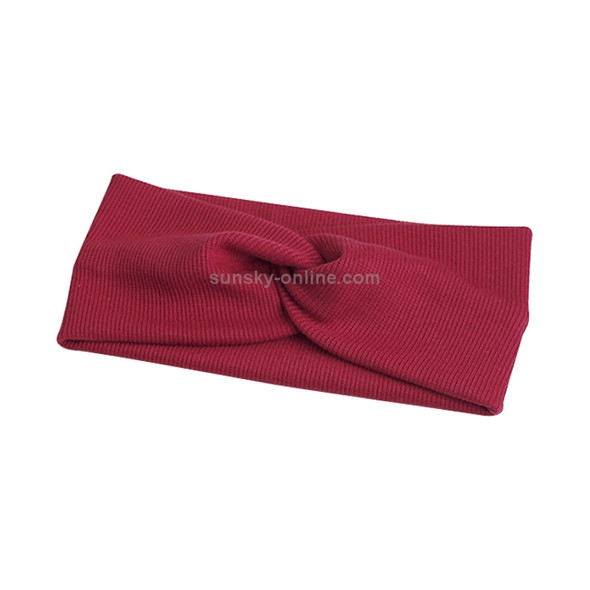 Women Widened Hair Bands Spiral Double Cloth Knit Solid Color Headwear Fashion Headbands Hair Accessories(Red)