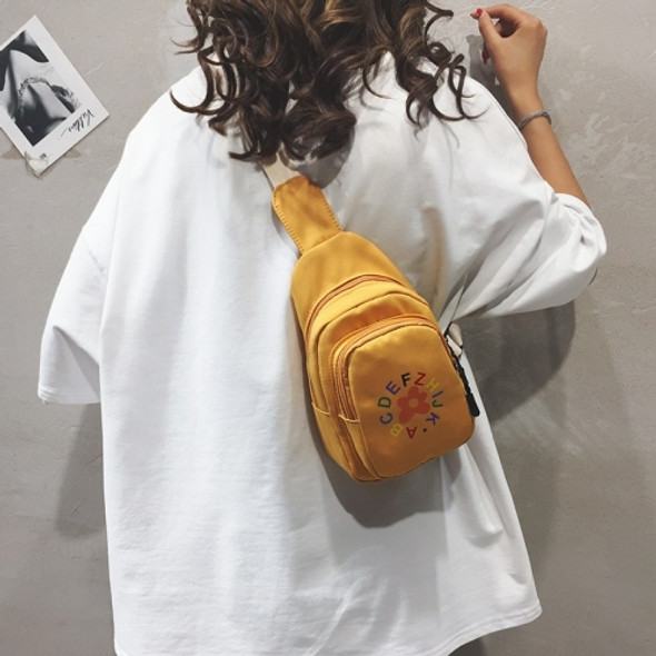 Fashion Oxford Cloth Single Shoulder Bag Chest Bag Messenger Bag (Color:Yellow Size:OneSize)