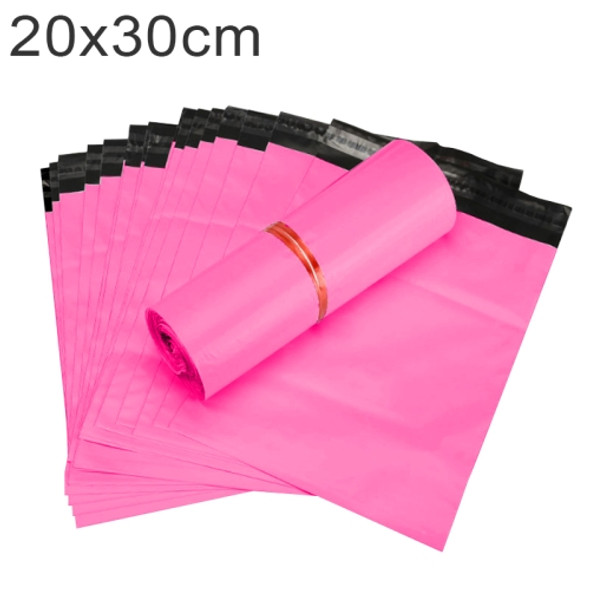 100 PCS / Roll Thick Express Bag Packaging Bag Waterproof Plastic Bag, Size: 20x30cm(Pink)