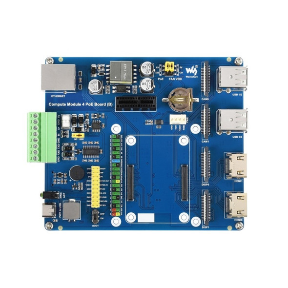 Waveshare Compute Module IO Board with PoE Feature (Type B) for Raspberry Pi all Variants of CM4