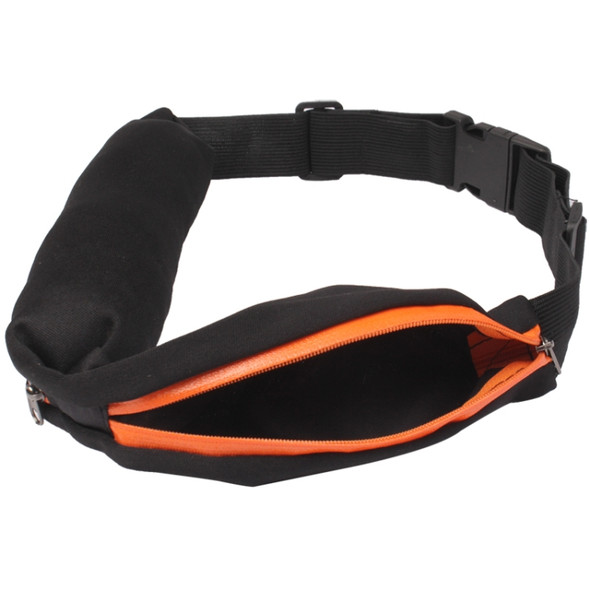 Sports Waterproof Elastic Waist Bag Two Pockets Fanny Pack Zip Pouch(Orange)