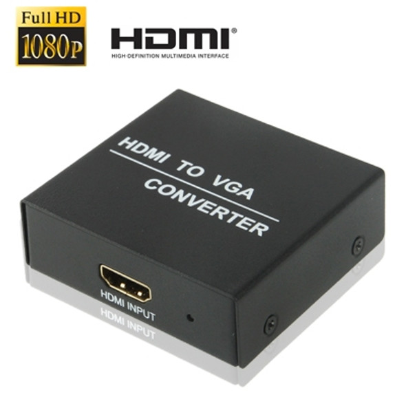 Full HD 1080P HDMI to VGA Converter for HD DVD, PC, Porjrector Input(Black)