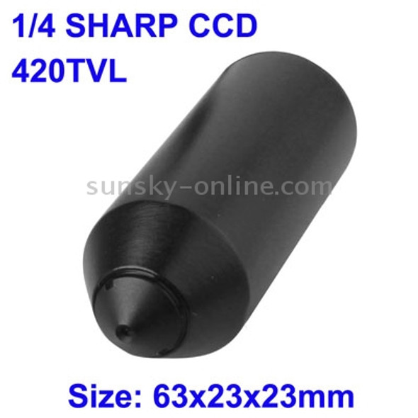 1/4 SHARP Color 420TVL Mini CCD Camera, Mini Pin Hole Lens Camera, Size: 63 x 23 x 23mm