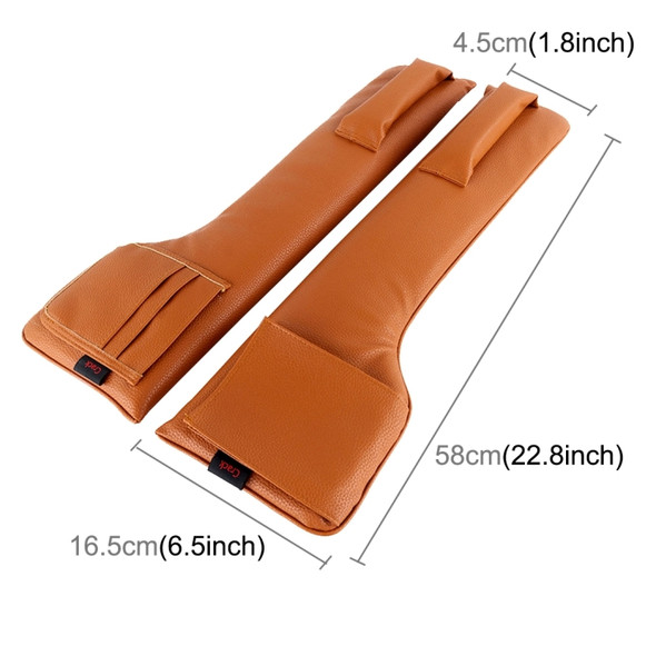 A Pair Universal Car Seat Catcher Gap Console Filler Seat Side Pocket Organizer Catcher Leak-Proof Seat Crevice Storage Bags(Brown)