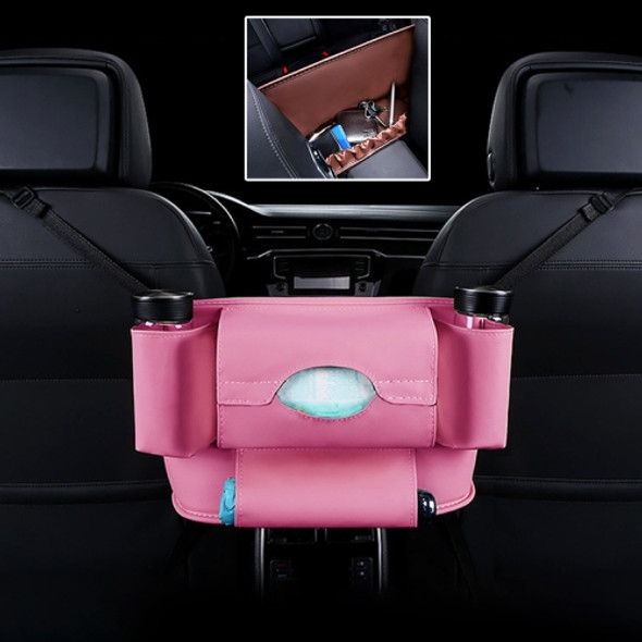 Car Front Seat Hanging Bag Paper Towel / Water Cup Storage Bag (Pink)