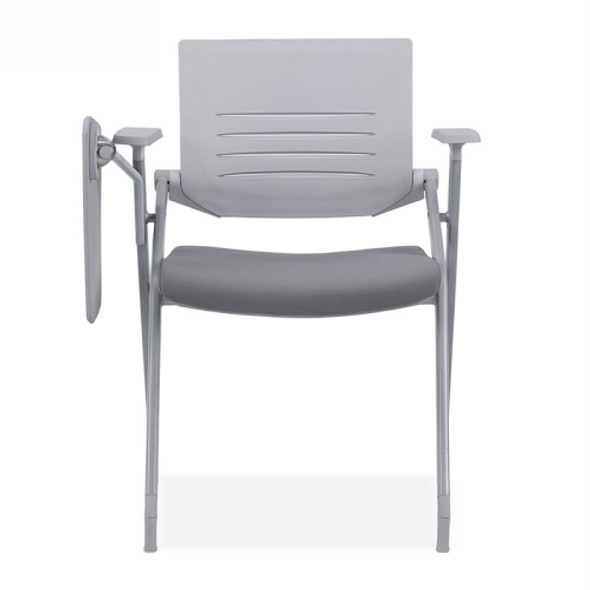 129C Thick Breathable Mesh Folding Training Chair Conference Chair with Writing Board (Grey)