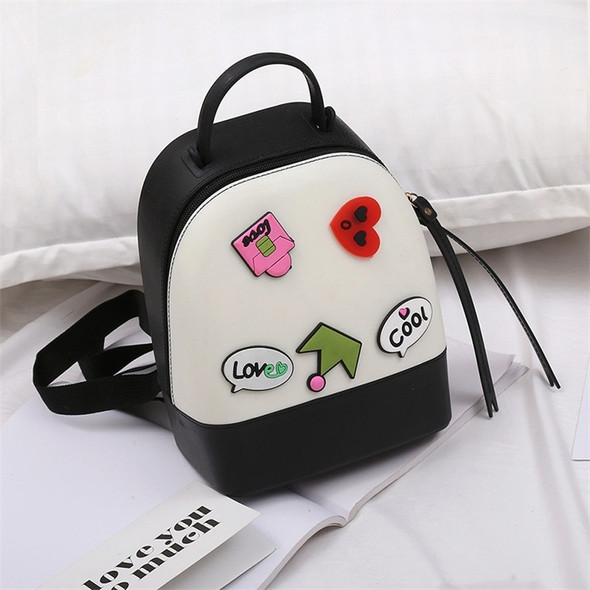 Multi-function Leisure Fashion Silica Gel Double Shoulders Bag Backpack (Black)