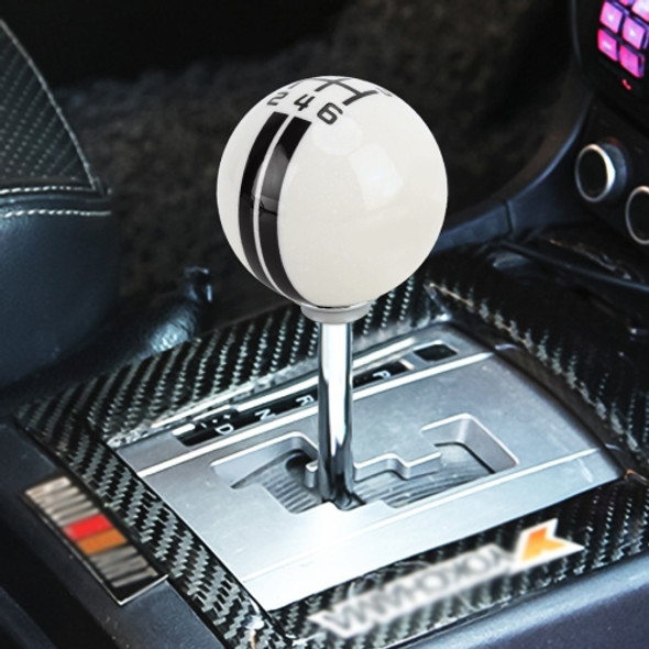 Universal Vehicle Ball Shape Modified Resin Shifter Manual 6-Speed Left-R Gear Shift Knob(Black)