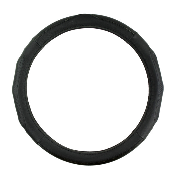 Universal Car PU Leather Steering Wheel Cover, Diameter: 38cm (Black)