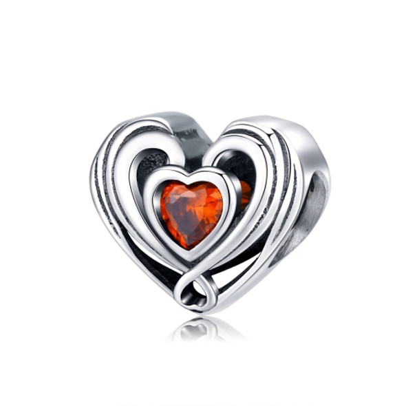 S925 Heart-shaped Sterling Silver Loose Beads DIY Bracelet Accessories